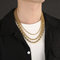 Simple Style Men and Women's Stainless Steel Multi Size Woven Fried Dough Twists Chain Necklace