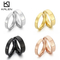 New Arrival 4/6mm Double-Bevel Polished Mirror Stainless Steel Minimalist Couple Rings Jewelry