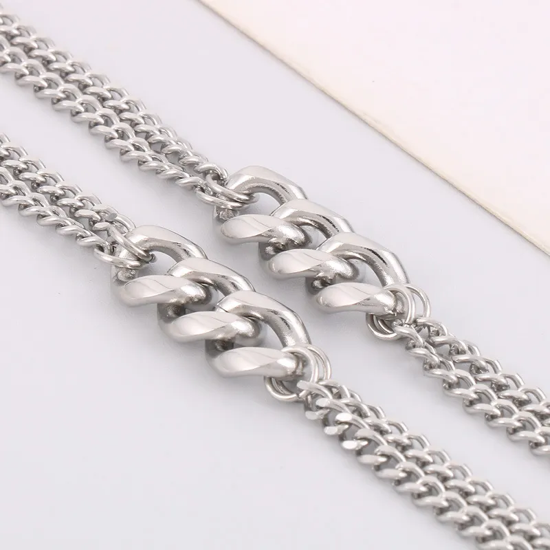 Trendy Men's Jewelry Stainless Steel Creative Multi-Layer Cuban Chain Temperament Necklace