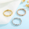 Stainless Steel Ring 18K Gold-Plated Twisted Pattern Jewelry Suitable for Daily Wear