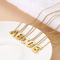 Stainless Steel 18K Gold-Plated Creative Diamond Studded 26 Uppercase English Letters Fashionable Collarbone Necklace