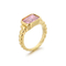 Stainless Steel Square Inlaid Glass Ring, European and American Retro Color Ring Jewelry