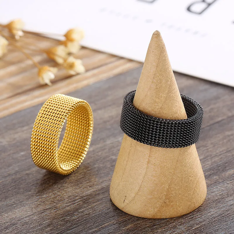Deformable Neutral Stainless Steel Ring with Innovative Mesh Surface