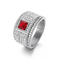 Cross-Border Fashionable Colored Gemstone Ring, European and American Hip-Hop Style, Studded with Diamonds, with a Solid Stainless Steel Texture, Men's Ring