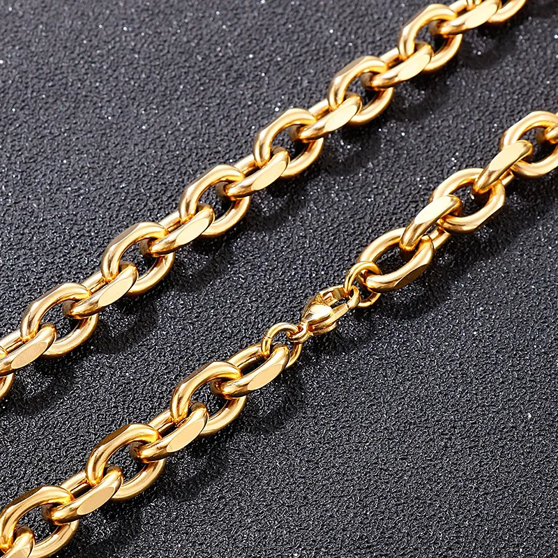 304 Stainless Steel Jewelry Hip Hop O-Shaped Edded Bracelet Necklace