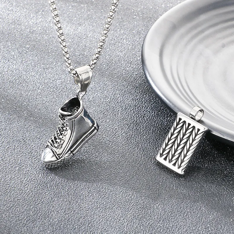 Trendy Canvas Shoes Hip Hop Nightclub Full Diamond Submachine Gun Mai Sui Wu Shi Pai Stainless Steel Men's Pendant