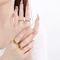 Colorful Diamond-Encrusted Stainless Steel Star Ring for Fashion