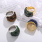 18K Gold Plated Women's Colorful Natural Stone Statement Ring