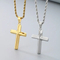 Simple Smooth Cross Pendant Necklace, Stainless Steel Jewelry