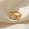 Personalized Twisted Cable Pattern Ring Multi-Color Rectangular Glass Inlaid Stainless Steel Ring Wholesale