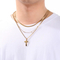 European and American Flat Snake Chain Multi-Layer Chain Necklace Retro Stainless Steel Box Chain Cross Pendant Men's and Women's Necklace