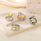 Trendy Fashion Contrast Color Ring Retro Irregular Ins Diamond-Embedded Stainless Steel Rings