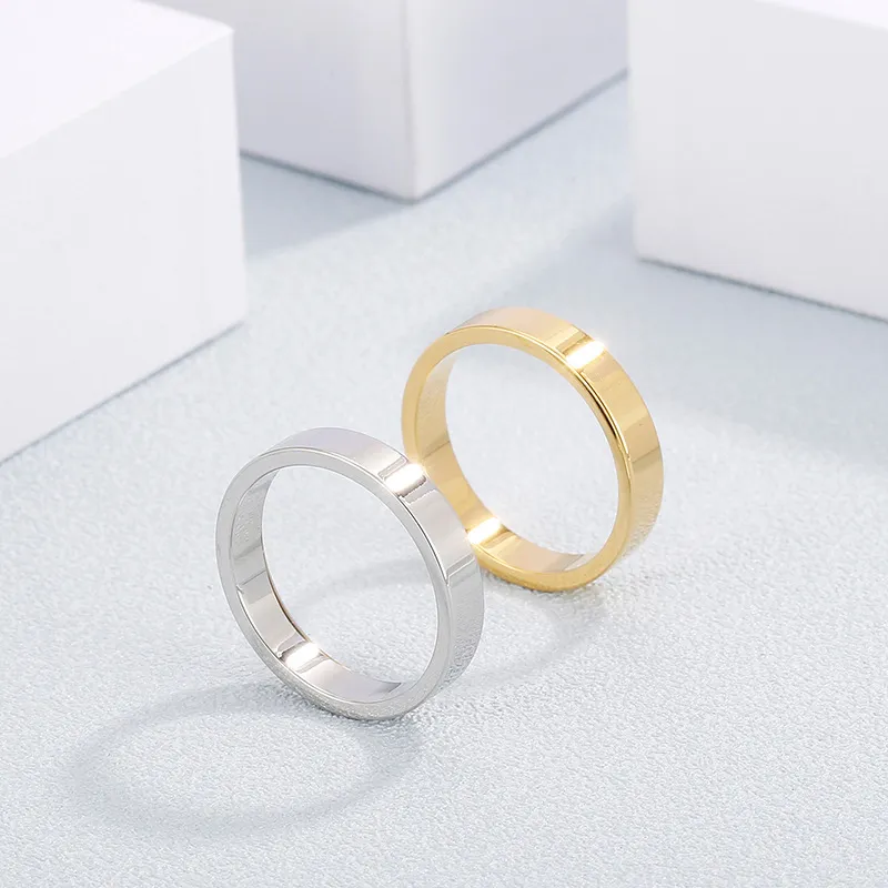 Fashion Niche High-End Stainless Steel Smooth Surface Ring Wholesale for Couples' Rings
