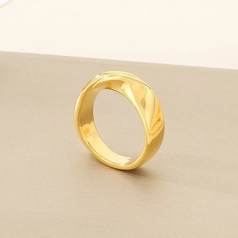 Creative Distressed Brooch with Openning Exquisite Wide-Format Laser-Etched Stainless Steel Ring