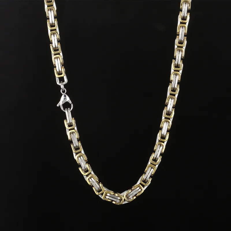 Fashion Bold Emperor Chain Men's Handmade Multi-Size Stainless Steel Link Necklace Jewelry