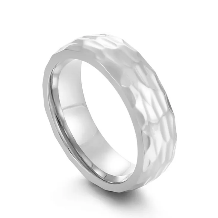 Elegant Personalized Minimalist Couple Rings in Stainless Steel