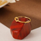Fashion Commuting Stainless Steel Creative Hollow Knot Temperament Girl Ring Jewelry Wholesale