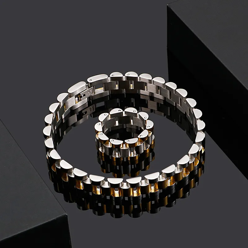 Wholesale Korean Trendy Minimalist Stainless Steel Watch Bracelet, Personalized Business Style Classic Men's Ring Accessory