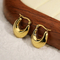 Trendy Stainless Steel U-Shaped Polished Huggie Earrings Geometric French Hollow Earrings Wholesale
