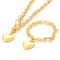 Fashionable and Minimalist Stainless Steel Smooth Heart Pendant with an Ot Buckle Bracelet Necklace Set