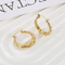 Fashion Minimalist Stainless Steel Earrings U-Shaped Bamboo Joint Hoops Personalized Jewelry Women