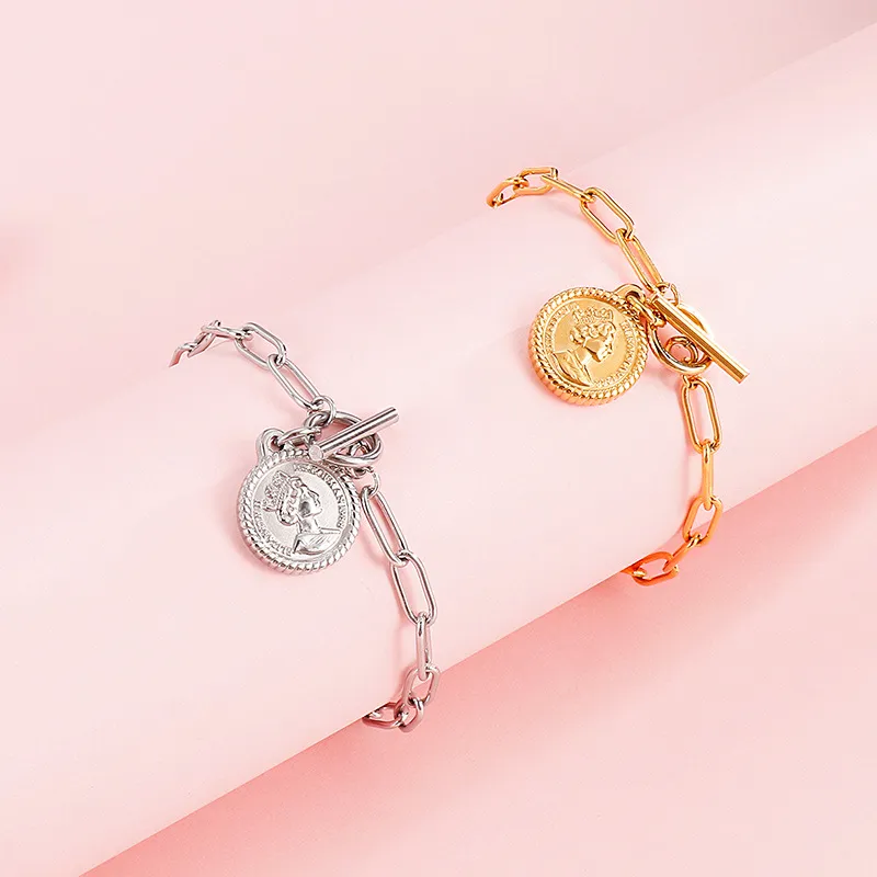 European American Stainless Steel Women's Fashion Jewelry Bracelet Necklace Jewelry Set Wholesale