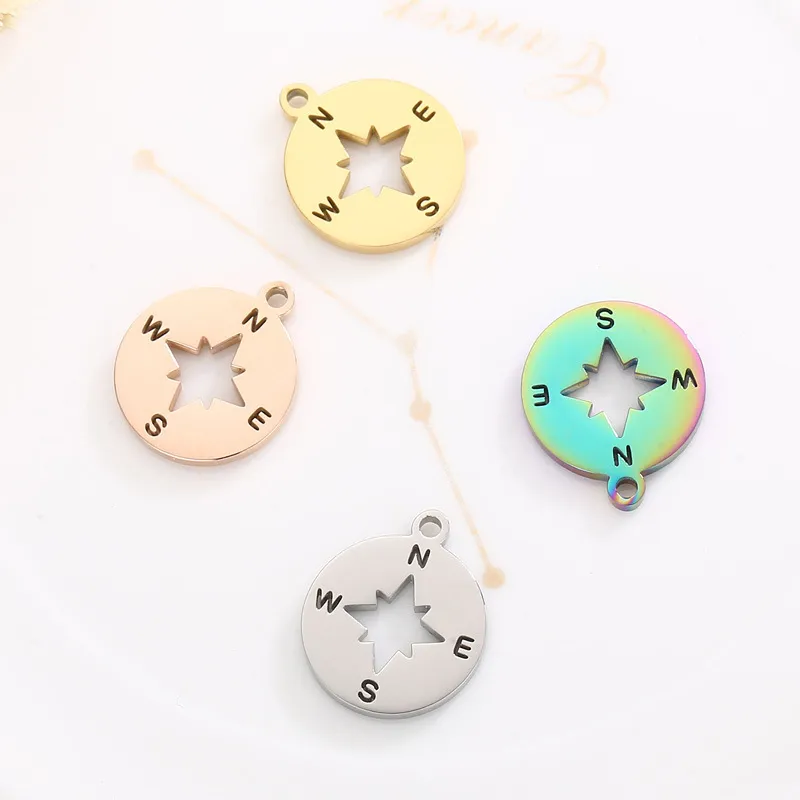 Stainless Steel Compass Shaped Jewelry Accessories DIY Materials