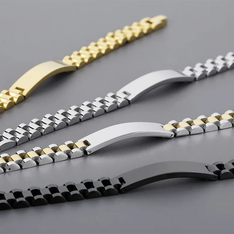 Stylish Adjustable Stainless Steel Couple Wide Watches Bracelets Bangles