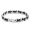 Stainless Steel Nk Chain Paired with Black Leather Bracelet Suitable for Daily Wear