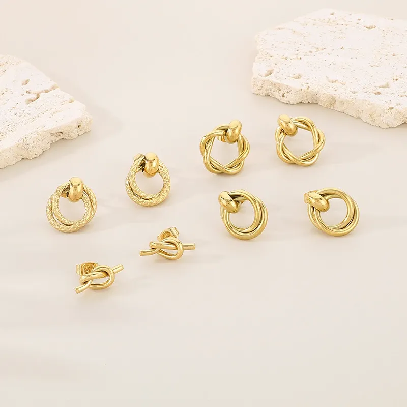 Modern Elegant Stud Earrings with Unique Double-Hoop Style