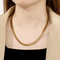 Trendy 6-Sided Polished Cuban Link Bracelet Necklace Multi-Size Stainless Steel Clavicle Chain Jewelry Set