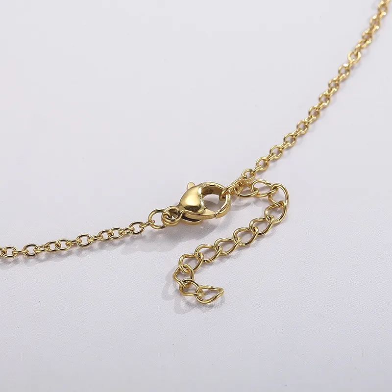Stainless Steel Birth Flower Pendant Necklace for Mother's Day Gift