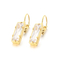 Exquisite Minimalist Square Zircon Stainless Steel Earrings Light Luxury Geometric Earrings Women