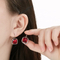 Vintage Black Square Zircon Stud Earrings Minimalist Light Luxury Stainless Steel Earrings Women