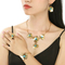 Retro Hollow Floral Core Flower Jewelry Set Tassel Stainless Steel 4-Piece Jewelry Set