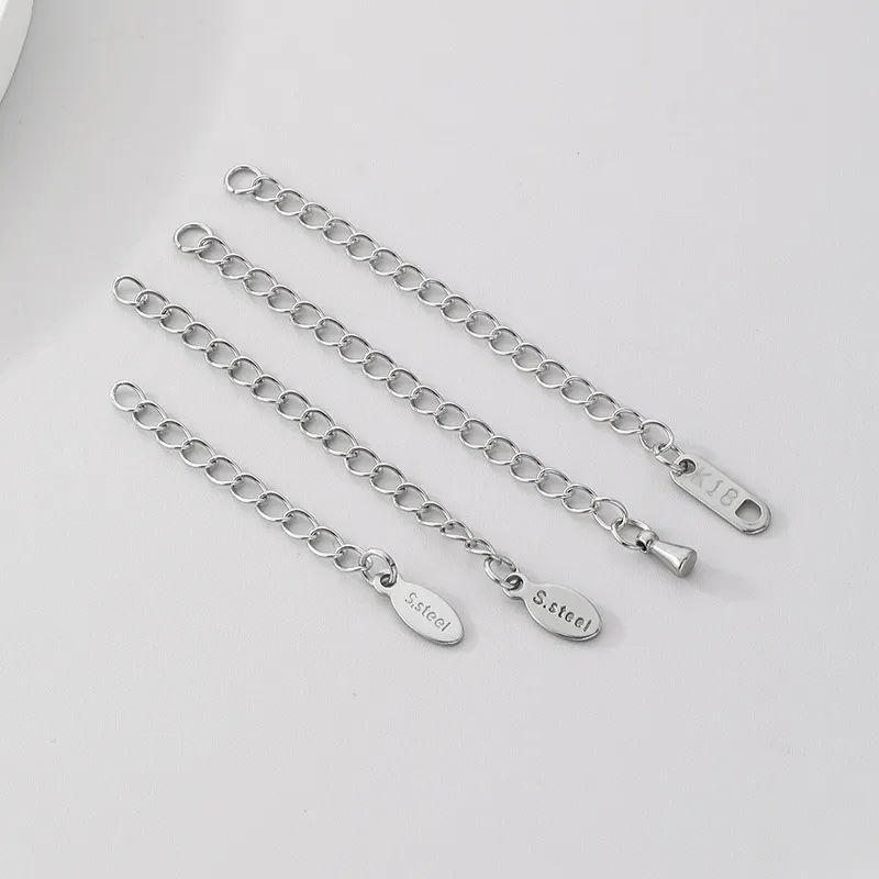 Stainless Steel Extension Chain Tail Chain Open Ring Lobster Clasp Bracelet Necklace DIY Jewelry Accessories