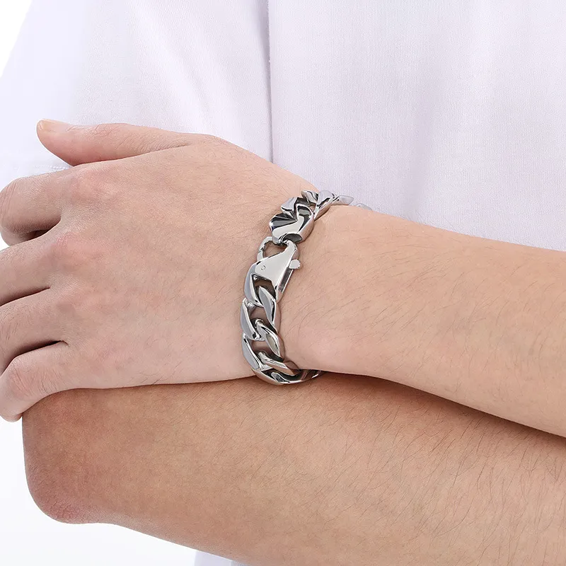 European and American Men's 316L Stainless Steel Jewelry Cuban Chain Stainless Steel Bracelet