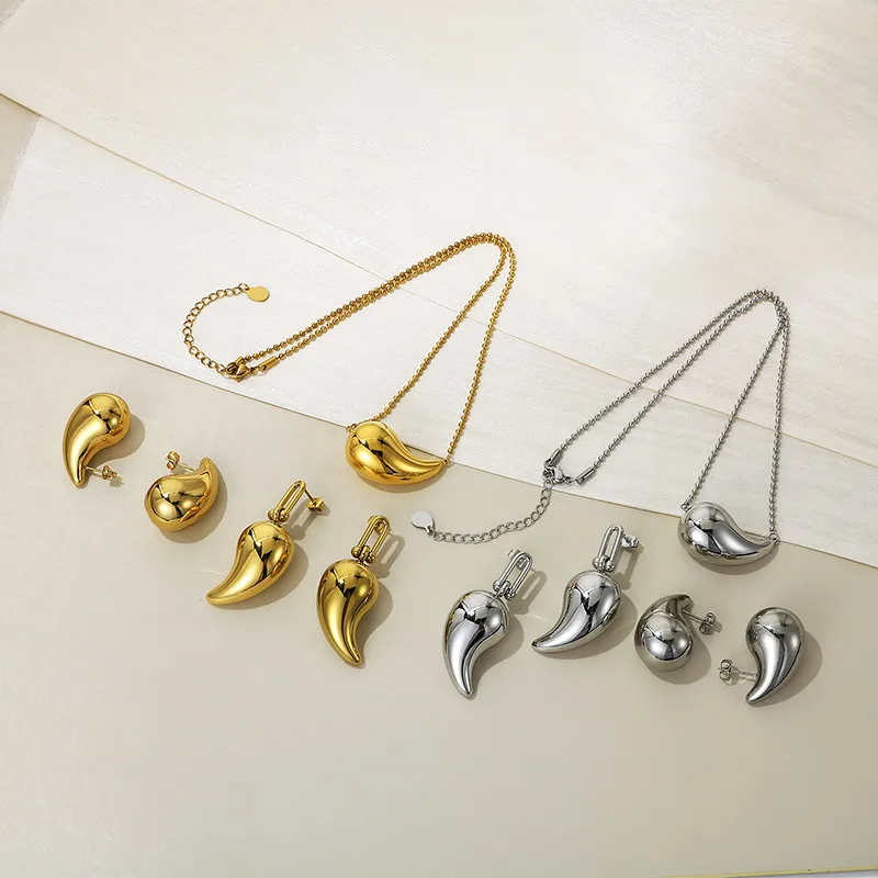 Gold Zircon Popular Daily Stainless Steel Double Gold Stud Earrings for Women