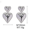 Women Gold Plated Stainless Steel Double Heart Earrings Luxury Hypoallergenic Earrings