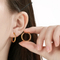 Korean Elegant Rhombus Stainless Steel Hoop Huggie Earrings Minimalist Unisex Jewelry
