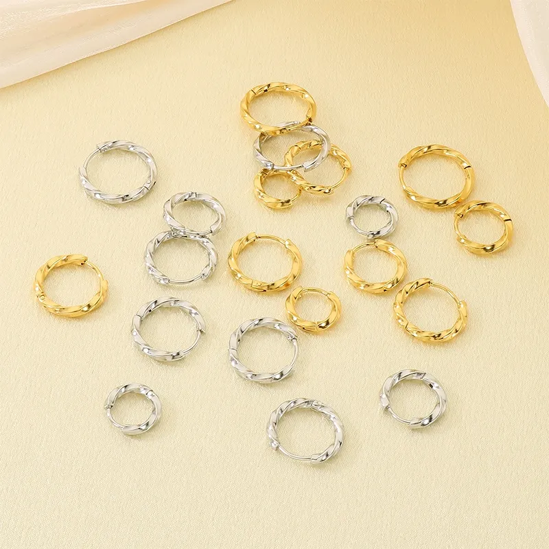 Mobius Twist Stainless Steel Earrings Minimalist Unisex Daily Jewelry Earrings