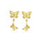 Luxury Double Layer Textured Butterfly Stainless Steel Earrings Unique Jewelry