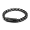 European and American Fashion Stainless Steel Striped Square Pearl Bracelet for Men, Simple Snap Button Motorcycle Chain Jewelry Wholesale