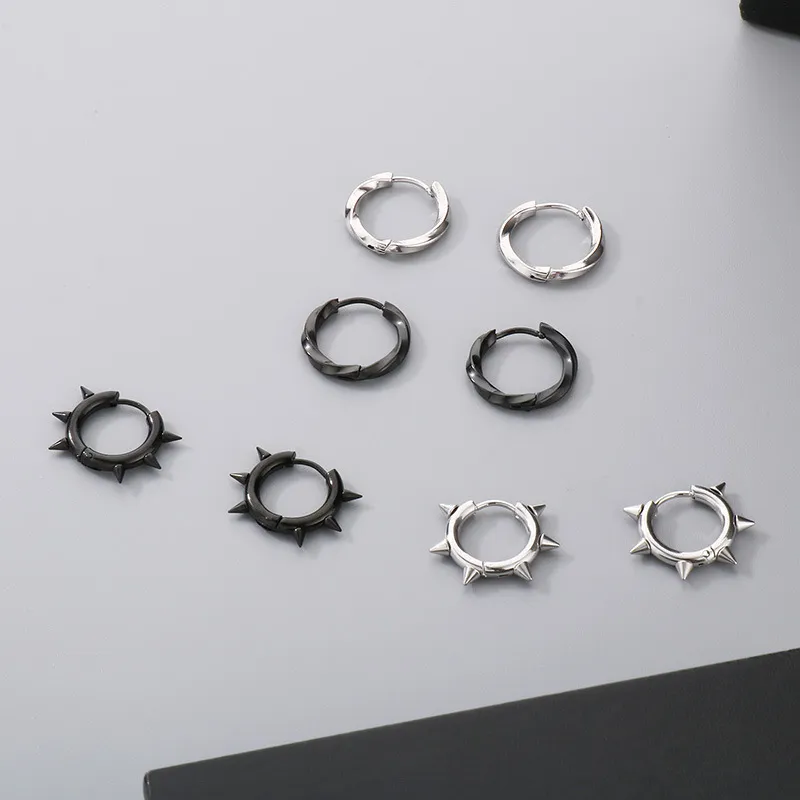 Wholesale Trendy Men's and Women's Earrings Jewelry Stainless Steel Cone Round Earrings