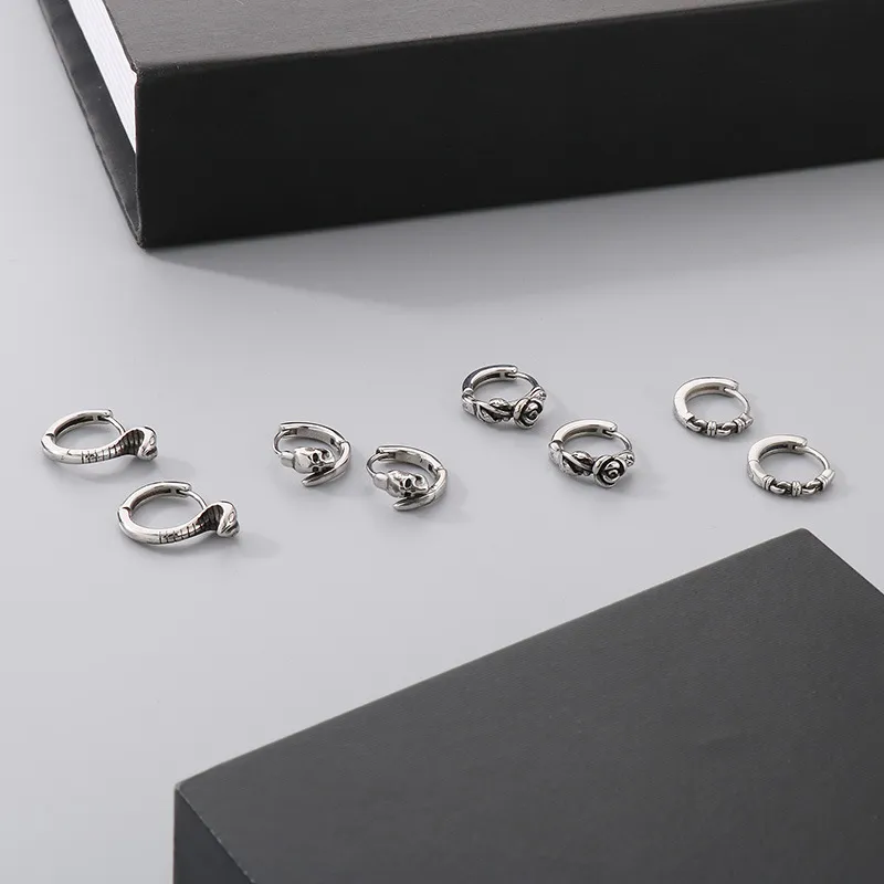 Design Inspired Earrings, Men's and Women's Personalized Fashion, Retro Rose Stainless Steel Earrings Accessories
