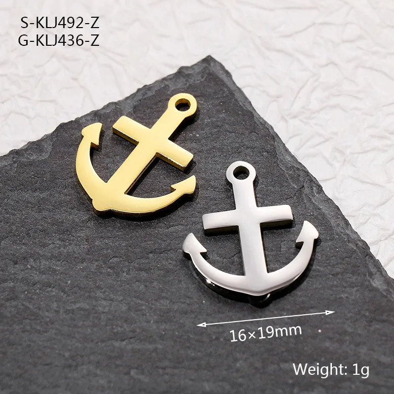 Stainless Steel Ship Anchor Series Necklace Bracelet Pendant DIY Accessories