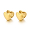 Minimalist Style Stainless Steel Polished Double-Sided Heart-Shaped Ear Clip Earrings Wholesale