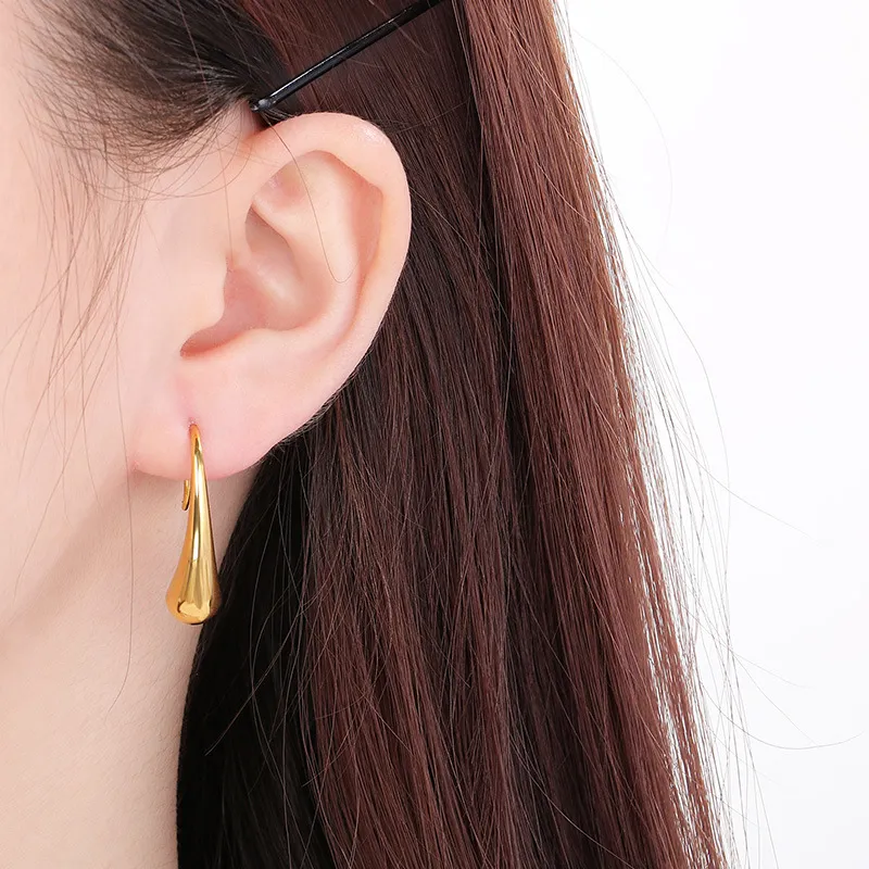 Geometric Arc Line Versatile Stainless Steel Earrings Women's Jewelry