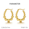 Minimalist Bold Ellipse Bead Earrings Gold U-Shaped Geometric Stainless Steel Clip-on Earrings