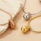 Trendy and Fashionable Stainless Steel Chubby Droplet Shaped Ring Bracelet Earring Necklace Four Piece Set